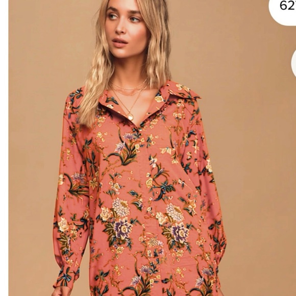 August Silk 100% button down floral shirt  blouse Size M - Picture 2 of 8